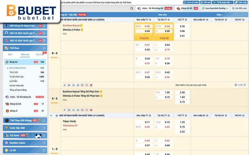 Bóng Đá 3 Bảng tỷ lệ kèo bóng đá trên trang web BUBET