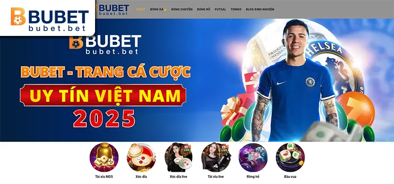 BUBET 10 Giao diện trang chủ BUBET