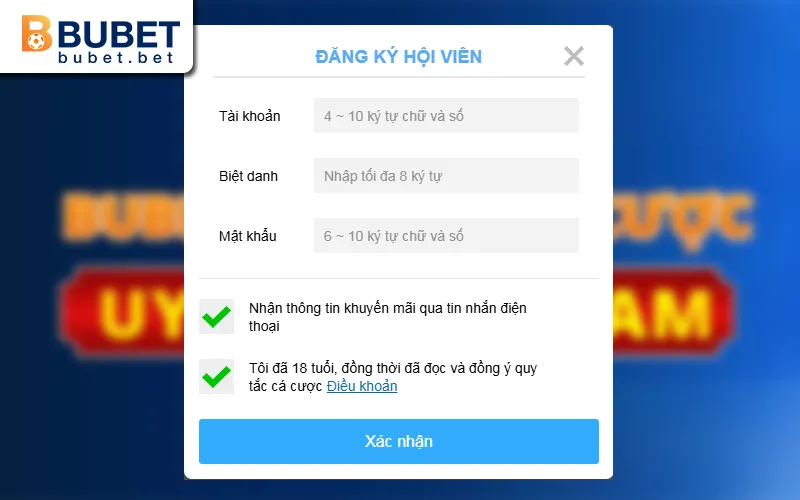Form hướng dẫn đăng ký BUBET